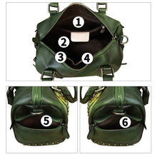 Load image into Gallery viewer, Genuine Leather Satchel for Women Hand Painted Leather Handbag Top Handle Bags Handmade Purse Crossbody Tote Bag