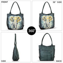Load image into Gallery viewer, Genuine Leather Shoulder Bag for Women Hand Painted Leather Handbag Handmade Purse Work Tote Bag Casual Purse