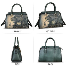 Load image into Gallery viewer, Genuine Leather Satchel for Women Hand Painted Handbag Purse Top Handle Bags Handmade Purse Crossbody Tote Bag