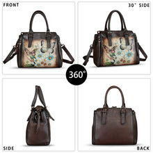 Load image into Gallery viewer, Genuine Leather Handbag for Women Hand Painted Leather Top Handle Purse Handmade Crossbody Satchel Tote Bag