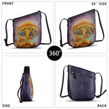Load image into Gallery viewer, Genuine Leather Crossbody Bag for Women Hand Painted Leather Handmade Crossbody Satchel Purse Handbag