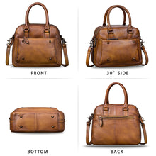 Load image into Gallery viewer, Genuine Leather Satchels for Women Top Handle Bags Handmade Vintage Crossbody Bag Purses Shoulder Bag