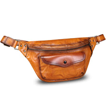 Load image into Gallery viewer, Genuine Leather Fanny Pack for Women and Men Vintage Real Leather Sling Bag Crossbody Bag Fashion Waist Bag Chest Purse