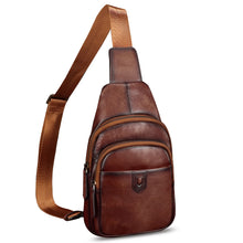 Load image into Gallery viewer, Genuine Leather Sling Bag for Men and Women Sling Backpack Purses Shoulder Crossbody Bag Chest Bag Fanny Pack