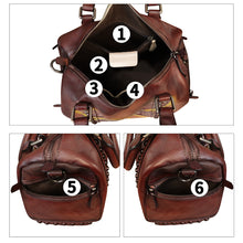 Load image into Gallery viewer, Genuine Leather Satchel for Women Hand Painted Leather Handbag Top Handle Bags Handmade Purse Crossbody Tote Bag