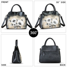 Load image into Gallery viewer, Genuine Leather Handbag for Women Hand Painted Leather Top Handle Satchel Handmade Crossbody Purse