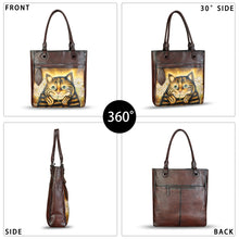 Load image into Gallery viewer, Genuine Leather Shoulder Bag for Women Hand Painted Leather Handbag Handmade Work Tote Bag Casual Hand Purse