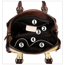 Load image into Gallery viewer, Genuine Leather Handbag for Women Hand Painted Leather Top Handle Purse Handmade Crossbody Satchel Tote Bag