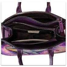 Load image into Gallery viewer, Genuine Leather Satchel for Women Hand Painted Leather Handbag Top Handle Bags Handmade Crossbody Purse Work Tote