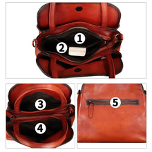 Load image into Gallery viewer, Genuine Leather Handbag for Women Hand Painted Leather Top Handle Satchel Handmade Crossbody Purse