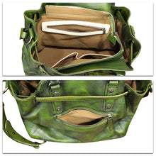 Load image into Gallery viewer, Genuine Leather Handbag Satchel for Women Hand Painted Handmade Crossbody Work Tote Bag Casual Shoulder Purses