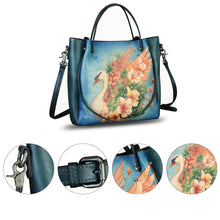 Load image into Gallery viewer, Genuine Leather Handbag Satchel for Women Hand Painted Shoulder Bag Handmade Work Tote Casual Crossbody Purse