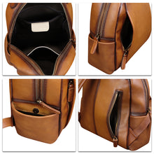 Load image into Gallery viewer, IVTG Genuine Leather Backpack for Women Knapsack Vintage Fashion Bookbag Handmade Casual Satchel Daypacks Purse