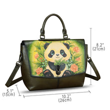 Load image into Gallery viewer, Genuine Leather Satchel for Women Hand Painted Handbag Top Handle Bags Handmade Purse Crossbody Tote Bag Purse