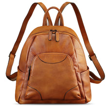 Load image into Gallery viewer, IVTG Genuine Leather Backpack for Women Vintage Handmade Satchel Vintage Knapsack Retro Leather Rucksack Daypack