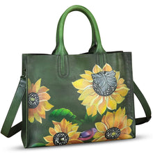 Load image into Gallery viewer, Genuine Leather Handbag for Women Hand Painted Leather Top Handle Bag Handmade Crossbody Purse Work Tote