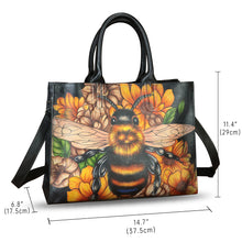 Load image into Gallery viewer, Genuine Leather Handbag for Women Hand Painted Leather Top Handle Bag Handmade Crossbody Purse Work Tote