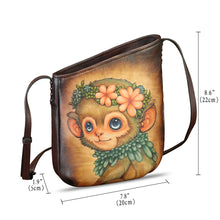 Load image into Gallery viewer, Genuine Leather Crossbody Bag for Women Hand Painted Leather Handmade Crossbody Satchel Purse Handbag