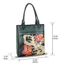 Load image into Gallery viewer, Genuine Leather Shoulder Bag for Women Hand Painted Leather Handbag Handmade Work Tote Bag Casual Hand Purse