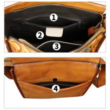 Load image into Gallery viewer, Genuine Leather Crossbody Bag for Women Hand Painted Leather Handmade Crossbody Satchel Handbag Hand Drawn Purse