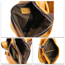 Load image into Gallery viewer, Genuine Leather Sling Bag Crossbody Purse Handmade Hiking Daypack Motorcycle Bag Retro Shoulder Backpack Vintage Chest Pack