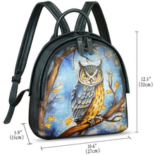 Load image into Gallery viewer, Genuine Leather Backpack for Women Hand Painted Purse Retro Leather Handmade College Knapsack Rucksack Casual Daypack