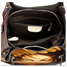 Load image into Gallery viewer, Genuine Leather Handbag Satchel for Women Hand Painted Shoulder Bag Handmade Work Tote Casual Crossbody Purse