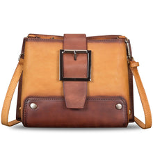 Load image into Gallery viewer, Genuine Leather Crossbody Bag for Women Vintage Shoulder Satchel Purse with Convertible Double Straps Handbag