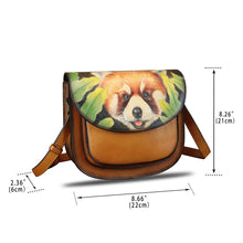 Load image into Gallery viewer, Genuine Leather Crossbody Bag for Women Hand Painted Pattern Handmade Crossbody Satchel Handbag Hand Drawn Purse