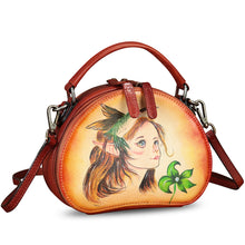 Load image into Gallery viewer, Genuine Leather Crossbody Bag for Women Hand Painted Leather Handmade Small Satchel Handbag Crossbody Purse