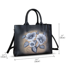 Load image into Gallery viewer, Genuine Leather Handbag for Women Hand Painted Leather Top Handle Bag Handmade Crossbody Purse Work Tote