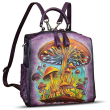 Load image into Gallery viewer, Genuine Leather Satchel for Women Hand Painted Purse Crossbody Handbag Top Handle Bags Handmade Convertible Backpack