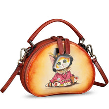 Load image into Gallery viewer, Genuine Leather Crossbody Bag for Women Hand Painted Leather Handmade Small Satchel Handbag Crossbody Purse