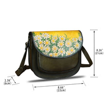 Load image into Gallery viewer, Genuine Leather Crossbody Bag for Women Hand Painted Pattern Handmade Crossbody Satchel Handbag Hand Drawn Purse