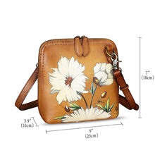 Load image into Gallery viewer, Genuine Leather Crossbody Bag for Women Hand Painted Leather Handmade Crossbody Satchel Purse Pouch