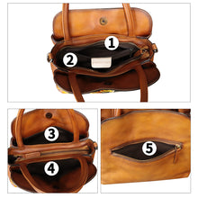 Load image into Gallery viewer, Genuine Leather Handbag for Women Hand Painted Leather Top Handle Satchel Handmade Crossbody Purse