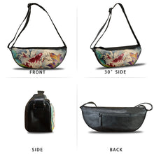 Load image into Gallery viewer, Genuine Leather Crossbody Bag Hand Painted Sling Backpack Retro Handmade Shoulder Daypack Purse Satchel