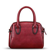 Load image into Gallery viewer, Genuine Leather Handbag for Women Hand Painted Top Handle Purse Retro Handmade Satchel Vintage Crossbody Hobo Bag