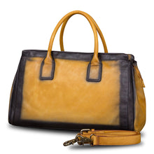 Load image into Gallery viewer, Genuine Leather Top Handle Handbag Satchel for Women Handmade Vintage Handbags Purse Retro Cowhide Crossbody Hobo Bag Purse