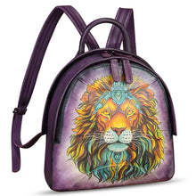 Load image into Gallery viewer, Genuine Leather Backpack for Women Hand Painted Purse Retro Leather Handmade College Knapsack Rucksack Casual Daypack