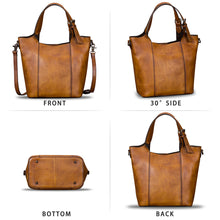 Load image into Gallery viewer, Genuine Leather Handbag for Women Vintage Handmade Shoulder Bag Purse Tote Cowhide Satchel Crossbody Top-Handle Bag