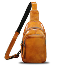 Load image into Gallery viewer, Genuine Leather Sling Bag for Women and Men Vintage Handmade Leather Sling Backpack Shoulder Crossbody Bag Chest Purse
