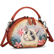 Load image into Gallery viewer, Genuine Leather Crossbody Bag for Women Hand Painted Leather Handmade Small Satchel Handbag Crossbody Purse