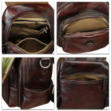 Load image into Gallery viewer, Genuine Leather Backpack for Women Hand Painted Knapsack Purse Designer Handmade Rucksack Casual Daypack