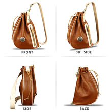 Load image into Gallery viewer, Genuine Leather Sling Bag Retro Crossbody Sling Backpack Handmade Chest Shoulder Daypack Cycling Bag Purse Fanny Pack