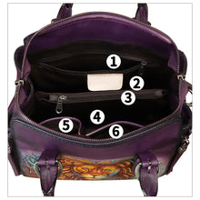 Load image into Gallery viewer, Genuine Leather Handbag for Women Hand Painted Leather Top Handle Purse Handmade Crossbody Satchel Tote Bag