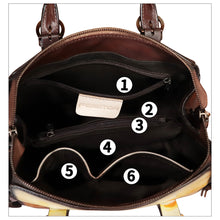 Load image into Gallery viewer, Genuine Leather Handbag for Women Hand Painted Leather Top Handle Purse Handmade Crossbody Satchel Tote Bag