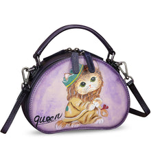 Load image into Gallery viewer, Genuine Leather Crossbody Bag for Women Hand Painted Leather Handmade Small Satchel Handbag Crossbody Purse
