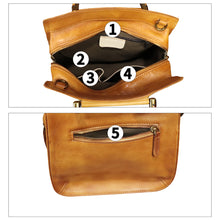 Load image into Gallery viewer, Genuine Leather Satchel for Women Hand Painted Leather Handbag Top Handle Bags Handmade Purse Crossbody Bag Purse