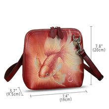 Load image into Gallery viewer, Genuine Leather Crossbody Bag for Women Hand Painted Leather Handmade Crossbody Satchel Purse Pouch